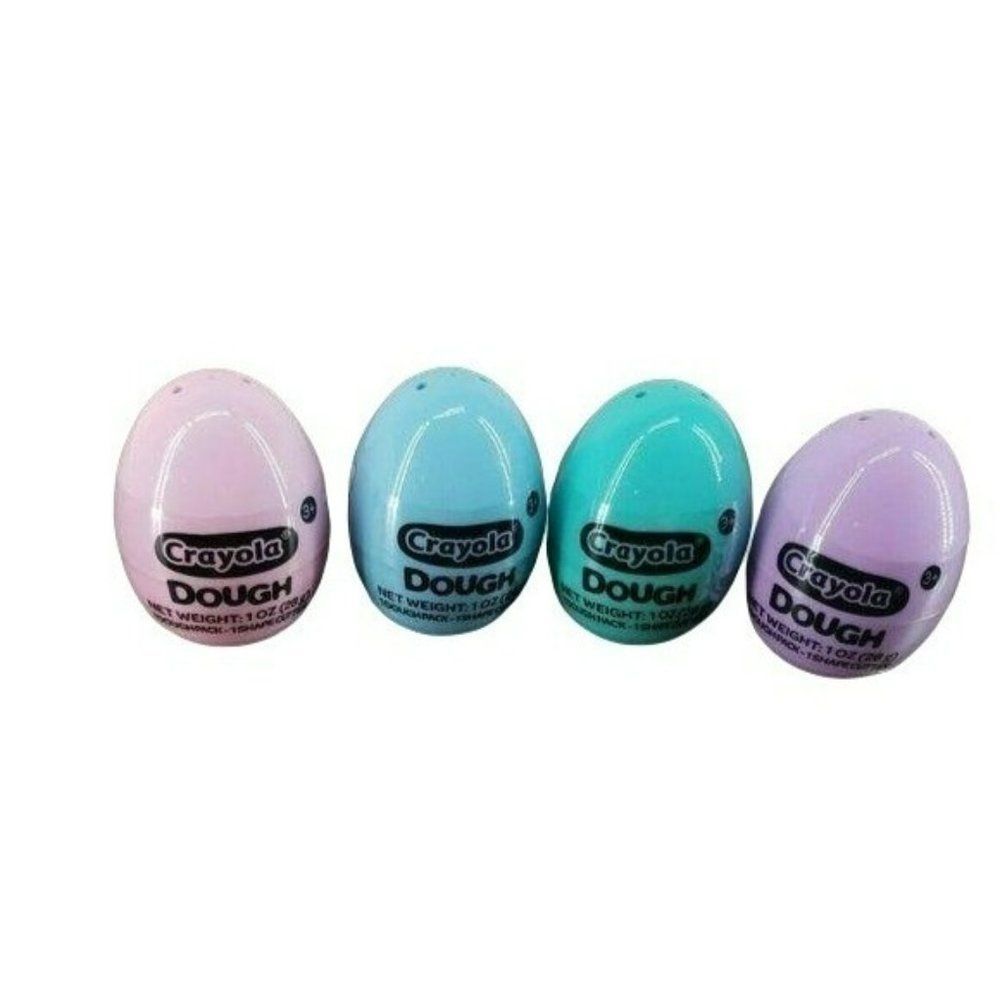 Crayola Dough Easter Eggs 4 Pack Pastel Colors with Surprise Shape Cutters 1oz
